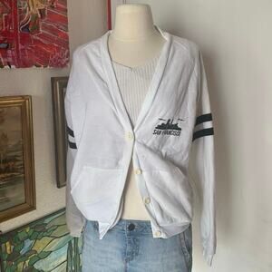 unbranded white san francisco long sleeve cardigan